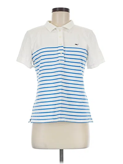 Pre-owned Vineyard Vines Performance Short Sleeve Blouse In White