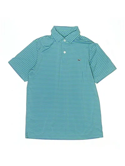 Pre-owned Vineyard Vines Performance Kids' Short Sleeve Polo Shirt In Blue
