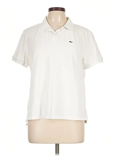 Pre-owned Vineyard Vines Performance Short Sleeve Polo Shirt In Ivory