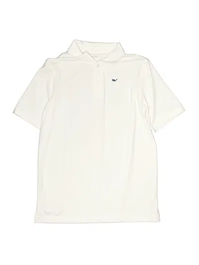 Pre-owned Vineyard Vines Performance Kids' Short Sleeve Polo Shirt In Ivory