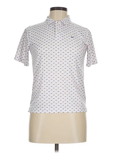 Pre-owned Vineyard Vines Performance Short Sleeve Polo Shirt In Ivory