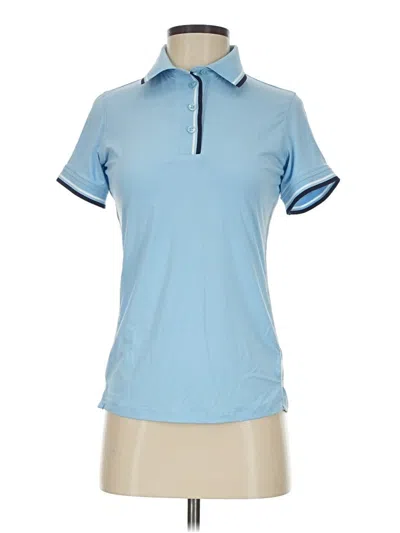 Pre-owned Vineyard Vines Performance Short Sleeve Top Blue Collared Neckline Tops
