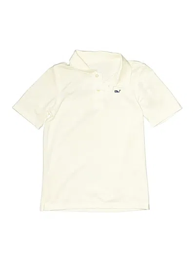 Pre-owned Vineyard Vines Performance Kids' Short Sleeve Top Ivory Tops In White