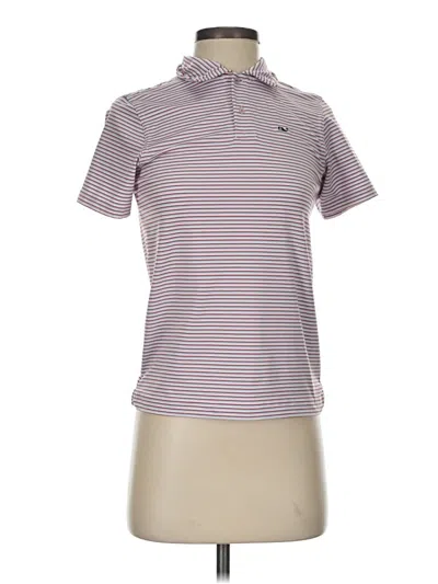 Pre-owned Vineyard Vines Performance Short Sleeve Top Purple Mock Neckline Tops