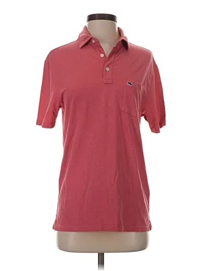 Pre-owned Vineyard Vines Performance Short Sleeve Top Red Collared Neckline Tops