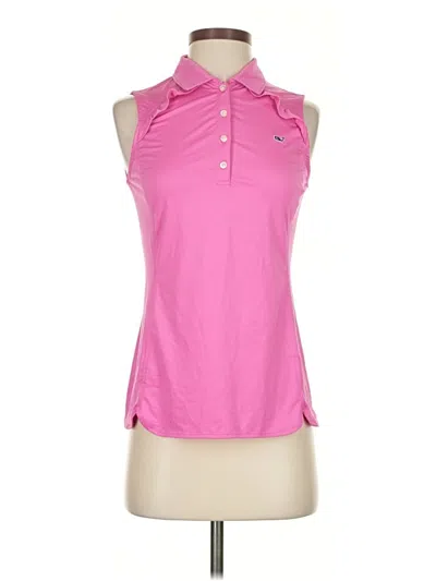 Pre-owned Vineyard Vines Performance Sleeveless Blouse In Pink