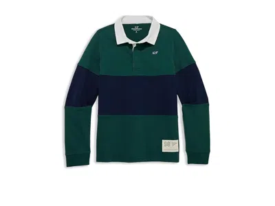 Vineyard Vines Pieced Rugby (toddler/little Kid/big Kid) Boy's Clothing Charleston Green : 3t, Cotton In Blue