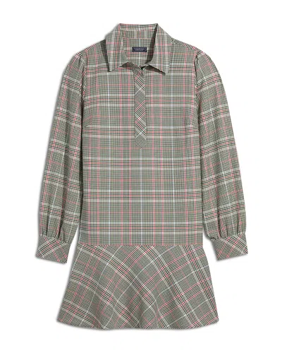 Vineyard Vines Pippa Long Sleeve Plaid Mini Dress In Green