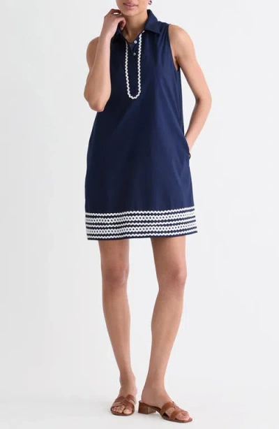 Vineyard Vines Pippa Rickrack Shirtdress In Blue