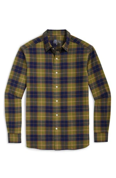 Vineyard Vines Plaid Brushed Twill Button-up Shirt In Camp Olive Plaid