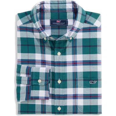 Vineyard Vines Plaid Oxford Shirt In In - Lowcountry Loden