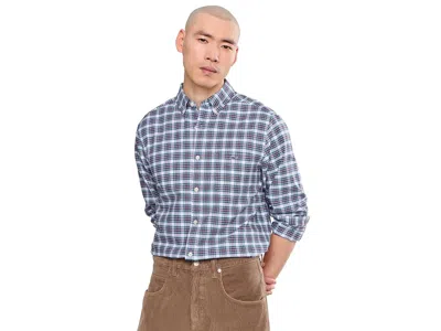 Vineyard Vines Plaid Oxford Shirt Men's Clothing Coastal Crimson: Lg, Cotton In Blue