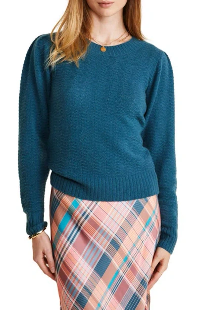 Vineyard Vines Pointelle Cashmere Sweater In Mallard Blue