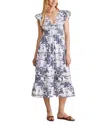 Vineyard Vines Poplin Flutter Midi Dress In Viney