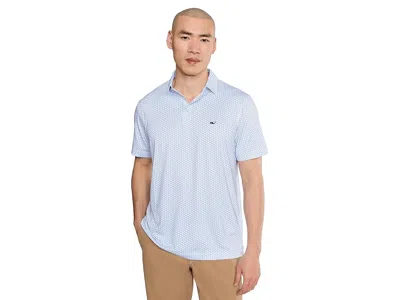 Vineyard Vines Printed Sankaty Polo In Blue