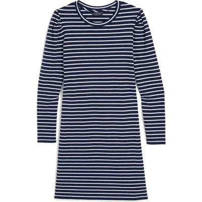 Vineyard Vines Puff Shoulder Long Sleeve Dress In Blue