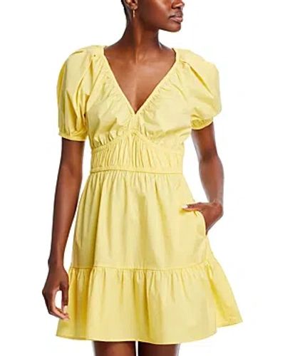 Vineyard Vines Puff Sleeve Mini Dress In Yellow