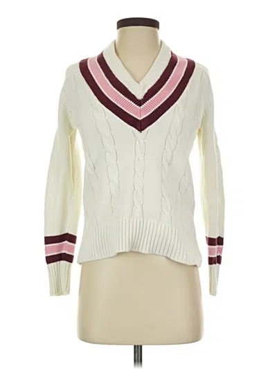 Pre-owned Vineyard Vines Pullover Sweater In White