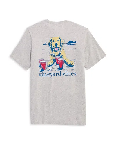 Vineyard Vines Pup Cup Short Sleeve Pocket Tee In Gray