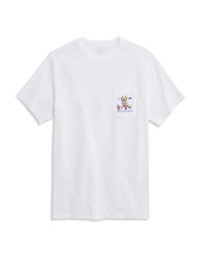Vineyard Vines Pup Cup Short Sleeve Pocket Tee In White