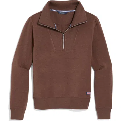 Vineyard Vines Quarter Zip Pullover In Brown
