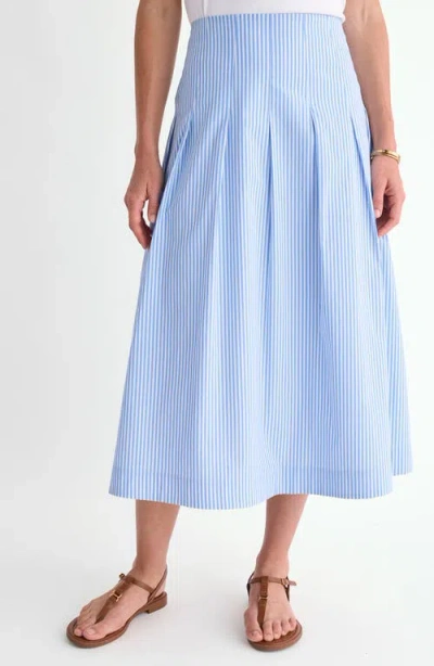 Vineyard Vines Quincy Striped Midi Skirt In Stripe Breaker Blue