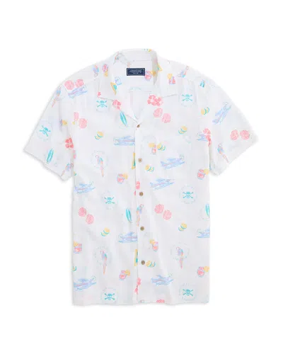 Vineyard Vines Relaxed Fit Beach Graphic Shirt In White