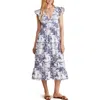 Vineyard Vines Poplin Flutter Midi Dress In Viney
