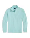 Vineyard Vines Saltwater Quarter Zip Long Sleeve Sweatshirt In Aqua Haze Heather