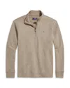Vineyard Vines Saltwater Stripe Quarter Zip Pullover In Brown