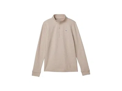 Vineyard Vines Saltwater Quarter Zip (toddler/little Kid/big Kid) Boy's Sweatshirt Officer Khaki : 6 Little Kid, Co In Neutral