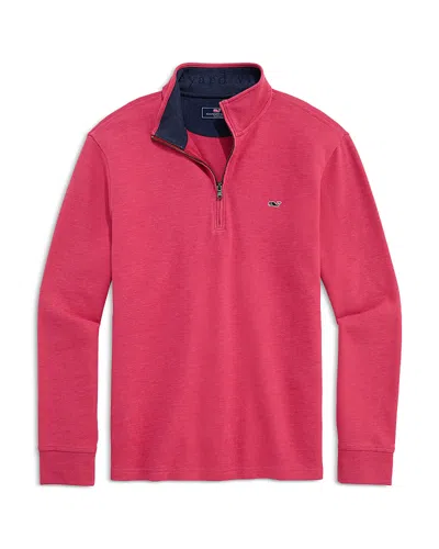 Vineyard Vines Saltwater Quarter-zip Sweater In Pink