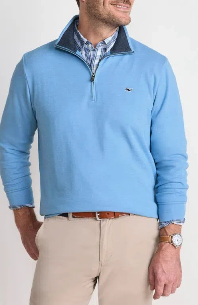 Vineyard Vines Saltwater Quater Zip Pullover In Blue
