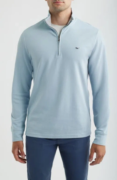 Vineyard Vines Saltwater Quater Zip Pullover In Blue