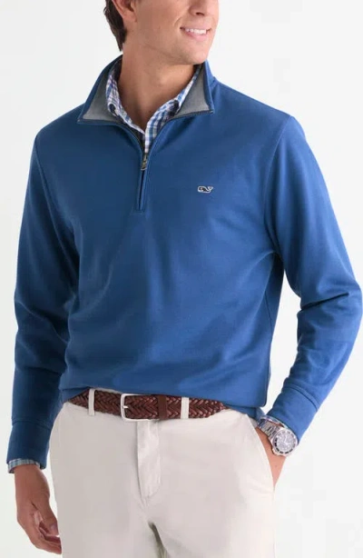 Vineyard Vines Saltwater Quater Zip Pullover In Blue