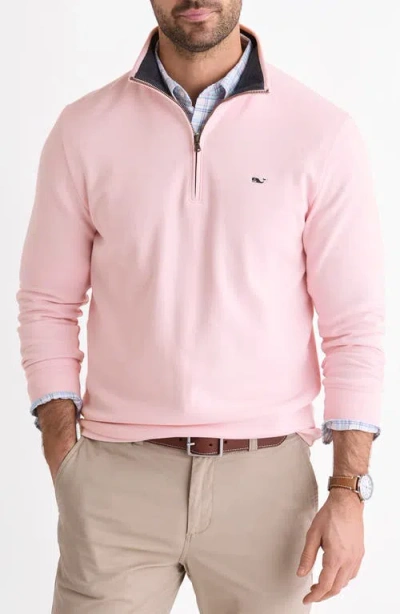 Vineyard Vines Saltwater Quater Zip Pullover In Pink