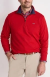 Vineyard Vines Saltwater Quater Zip Pullover In Red