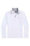 Vineyard Vines Saltwater Quater Zip Pullover In White