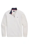 Vineyard Vines Saltwater Stripe Quarter Zip Pullover In White