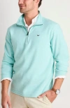 Vineyard Vines Saltwater Quarter Zip Long Sleeve Sweatshirt In Aqua Haze