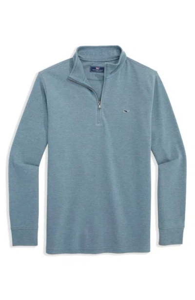 Vineyard Vines Saltwater Quarter Zip Long Sleeve Sweatshirt In Blue