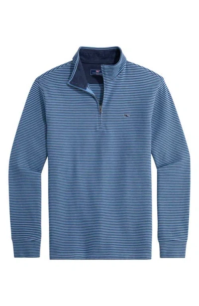 Vineyard Vines Saltwater Quarter Zip Long Sleeve Sweatshirt In Blue