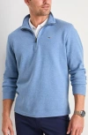 Vineyard Vines Saltwater Stripe Quarter Zip Pullover In Club Blue