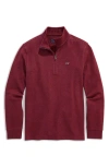 Vineyard Vines Saltwater Quarter Zip Long Sleeve Sweatshirt In Burgundy