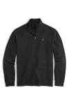 Vineyard Vines Saltwater Stripe Quarter Zip Pullover In Jet Black