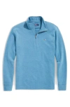 Vineyard Vines Saltwater Stripe Quarter Zip Pullover In Mallard Blue
