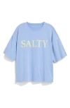 Vineyard Vines Salty Oversize Cotton Graphic T-shirt In Serenity Blue