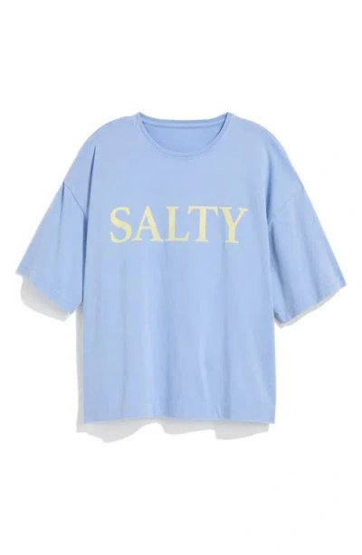 Vineyard Vines Salty Oversize Cotton Graphic T-shirt In Serenity Blue