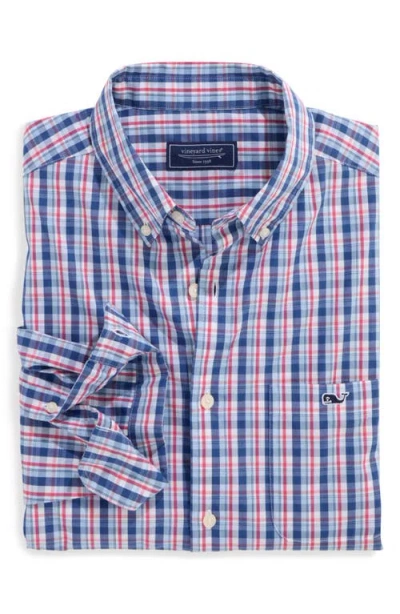 Vineyard Vines Sandie Plaid Perfect Wash Button-down Shirt In Silver