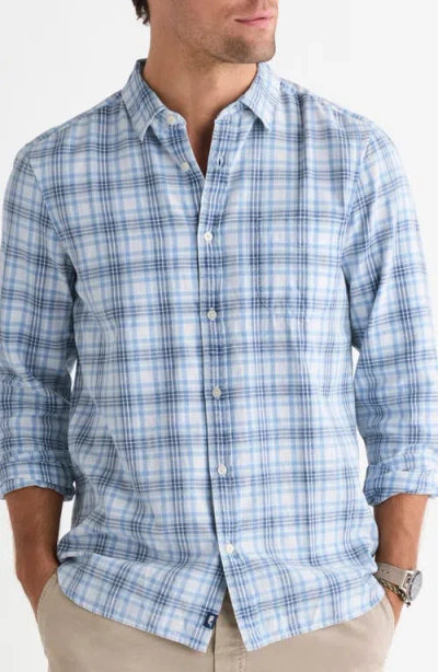 Vineyard Vines Sandstone Plaid Cotton Shirt In Blue